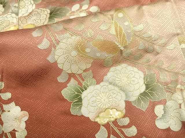 平和屋着物●訪問着　螺鈿　花蝶文　暈し染め　金彩　やまと誂製　正絹　逸品　AABN5260ph