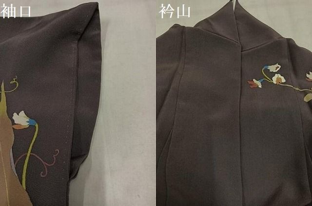 平和屋着物●二代目清次郎　手描き　訪問着　草花文　暈し染め　正絹　逸品　AABN5261ph