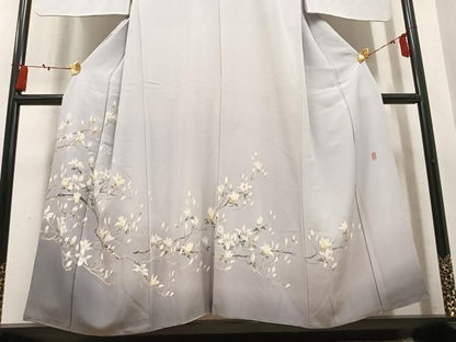 平和屋着物●十日町友禅作家　阿部佳雪 　訪問着　枝花文　暈し染め　正絹　逸品　AABN5262ph