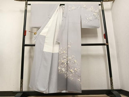 平和屋着物●十日町友禅作家　阿部佳雪 　訪問着　枝花文　暈し染め　正絹　逸品　AABN5262ph