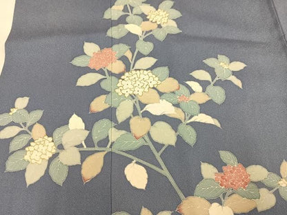 平和屋着物●訪問着　アジサイ　紫陽花　金彩　正絹　逸品　AABN5267ph