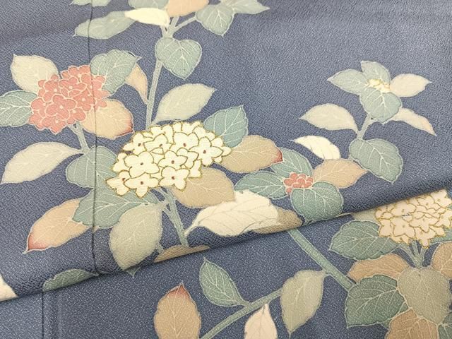 平和屋着物●訪問着　アジサイ　紫陽花　金彩　正絹　逸品　AABN5267ph