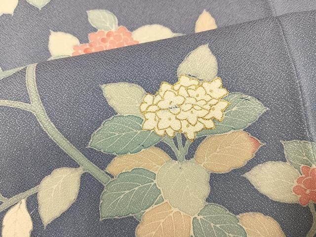 平和屋着物●訪問着　アジサイ　紫陽花　金彩　正絹　逸品　AABN5267ph