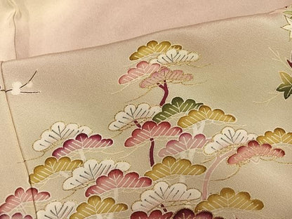 平和屋着物●訪問着　作家物　松竹梅風景文　暈し染め　金彩　正絹　逸品　AABN5268ph