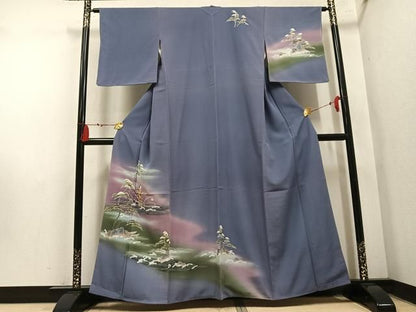 平和屋着物●訪問着　浜松人物文　暈し染め　金彩　正絹　逸品　AABN5275ph