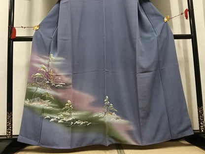 平和屋着物●訪問着　浜松人物文　暈し染め　金彩　正絹　逸品　AABN5275ph
