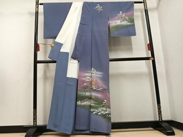 平和屋着物●訪問着　浜松人物文　暈し染め　金彩　正絹　逸品　AABN5275ph