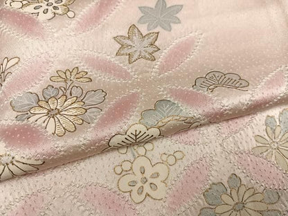 平和屋着物●訪問着　絞り　刺繍　七宝草花文　金彩　正絹　逸品　AABN5276ph