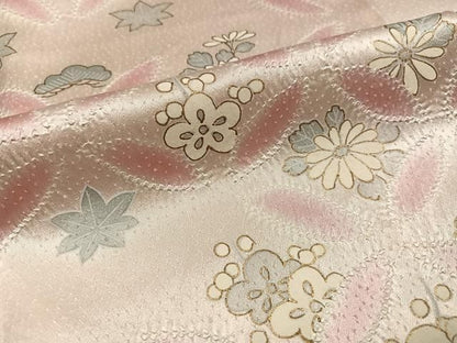 平和屋着物●訪問着　絞り　刺繍　七宝草花文　金彩　正絹　逸品　AABN5276ph