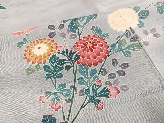 平和屋着物●本加賀友禅作家　村田和生　訪問着　白山紬　枝花文　正絹　逸品　AABN5277ph