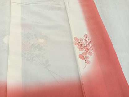 平和屋着物●本加賀友禅作家　村田和生　訪問着　白山紬　枝花文　正絹　逸品　AABN5277ph