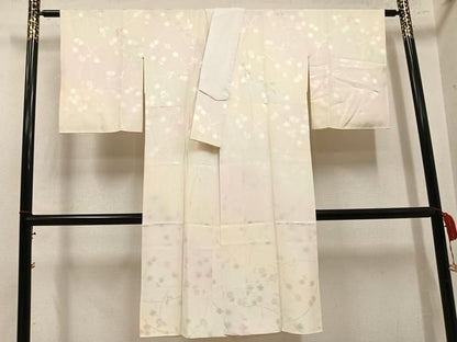平和屋着物●長襦袢　袷　梅地紋　正絹　逸品　AABN5285ph