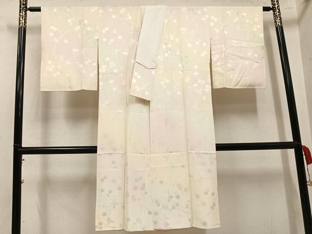 平和屋着物●長襦袢　袷　梅地紋　正絹　逸品　AABN5285ph