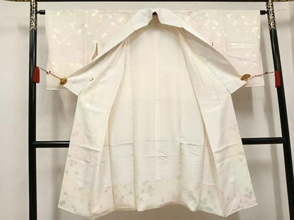 平和屋着物●長襦袢　袷　梅地紋　正絹　逸品　AABN5285ph