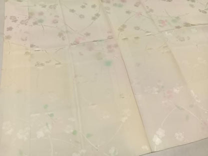 平和屋着物●長襦袢　袷　梅地紋　正絹　逸品　AABN5285ph