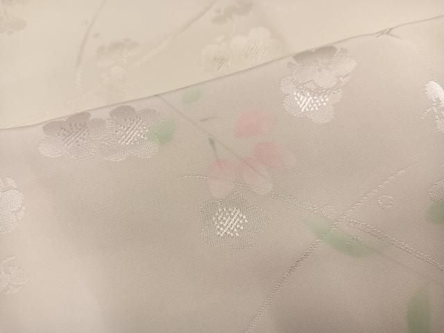 平和屋着物●長襦袢　袷　梅地紋　正絹　逸品　AABN5285ph