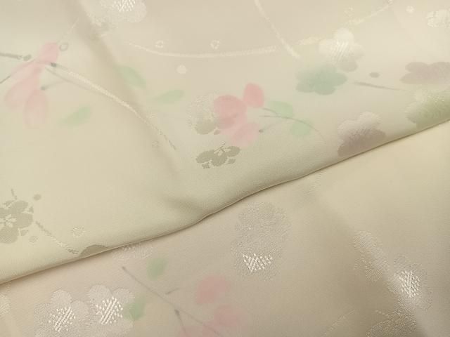 平和屋着物●長襦袢　袷　梅地紋　正絹　逸品　AABN5285ph