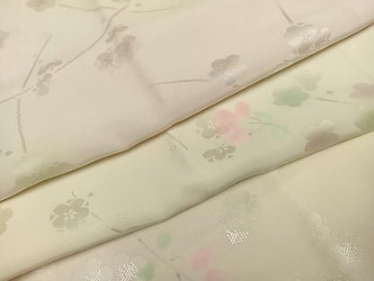 平和屋着物●長襦袢　袷　梅地紋　正絹　逸品　AABN5285ph