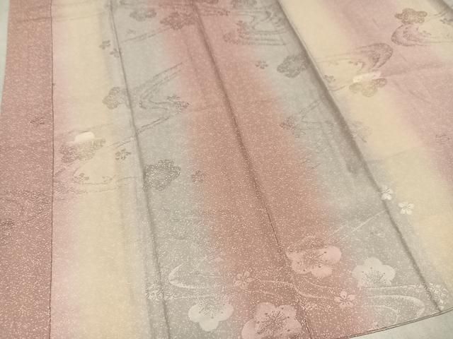 平和屋着物●長襦袢　無双仕立て　梅地紋　暈し染め　正絹　逸品　AABN5288ph