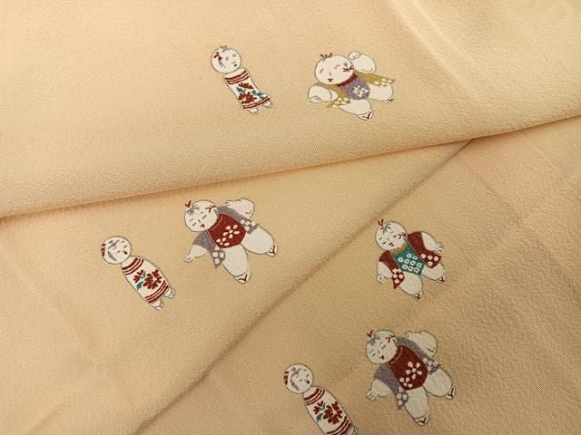 平和屋着物●長襦袢　無双仕立て　唐子　正絹　逸品　AABN5290ph