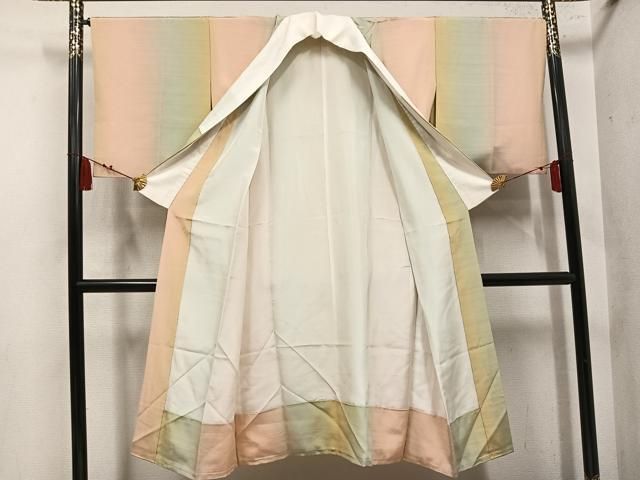 平和屋着物●長襦袢　袷　間道　暈し染め　正絹　逸品　AABN5291ph