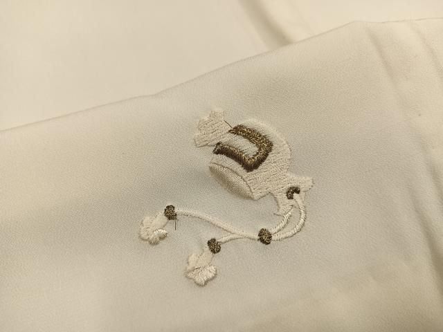 平和屋着物●長襦袢　無双仕立て　総刺繍　宝尽くし　金糸　正絹　逸品　AABN5295ph