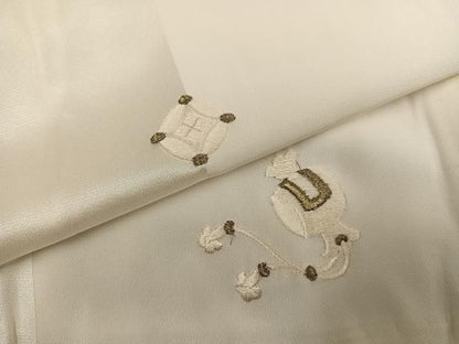 平和屋着物●長襦袢　無双仕立て　総刺繍　宝尽くし　金糸　正絹　逸品　AABN5295ph