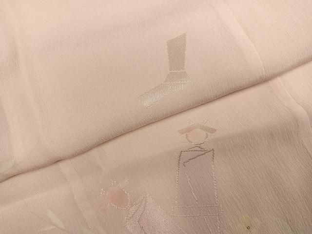 平和屋着物●長襦袢　無双仕立て　橘地紋　正絹　逸品　AABN5296ph
