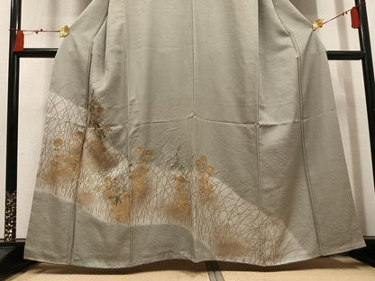 平和屋着物●訪問着　刺繍　草花文　金彩　正絹　逸品　AABN5297ph