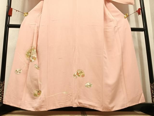 平和屋着物●銀座越後屋　訪問着　貝合わせ草花文　金彩　正絹　逸品　AABN5298ph