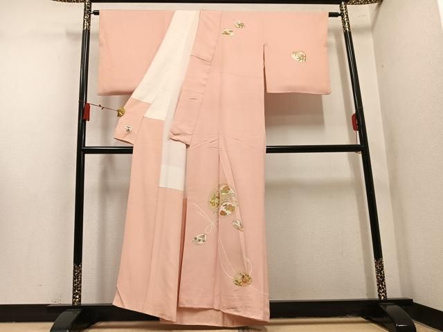 平和屋着物●銀座越後屋　訪問着　貝合わせ草花文　金彩　正絹　逸品　AABN5298ph