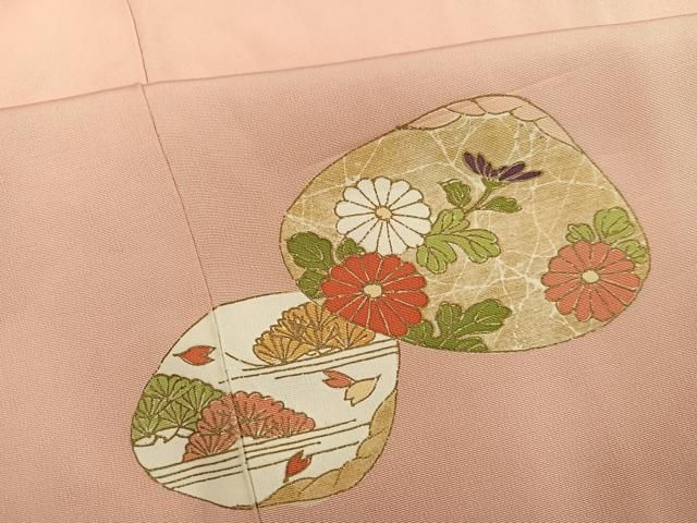 平和屋着物●銀座越後屋　訪問着　貝合わせ草花文　金彩　正絹　逸品　AABN5298ph