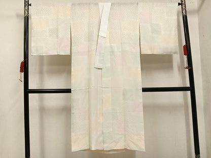 平和屋着物●長襦袢無双仕立て　幾何学地紋　暈し染め　正絹　逸品　AABN5305ph