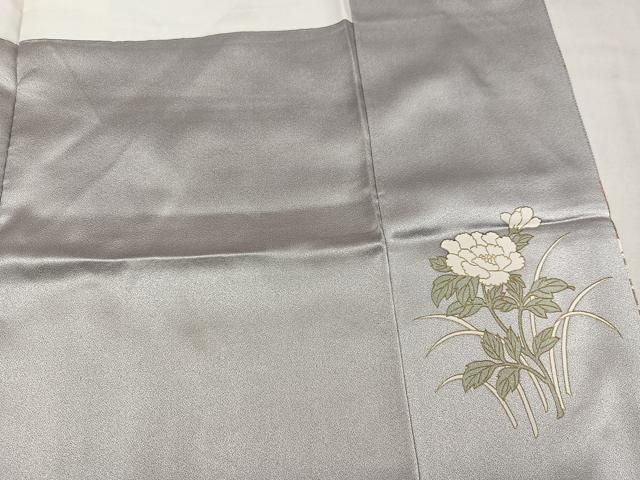 平和屋着物●訪問着　雪輪草花文　金彩　正絹　逸品　AABN5309ph