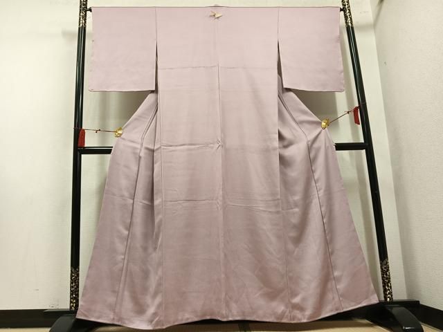 平和屋着物●上質な色無地　霞地紋　水柿色　正絹　逸品　未使用　AABN5310ph