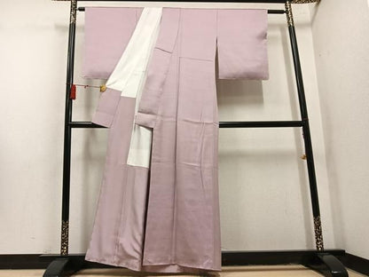 平和屋着物●上質な色無地　霞地紋　水柿色　正絹　逸品　未使用　AABN5310ph