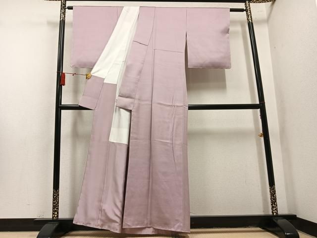 平和屋着物●上質な色無地　霞地紋　水柿色　正絹　逸品　未使用　AABN5310ph