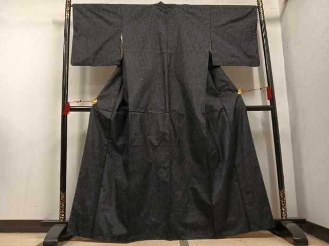 平和屋着物●上質な紬　流水文　正絹　逸品　AABN5316ph