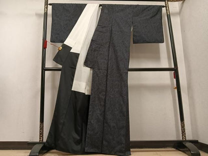 平和屋着物●上質な紬　流水文　正絹　逸品　AABN5316ph