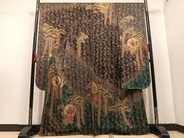 平和屋着物●豪華振袖　花蝶文　暈し染め　金彩　正絹　逸品　未使用　AABN5320ph
