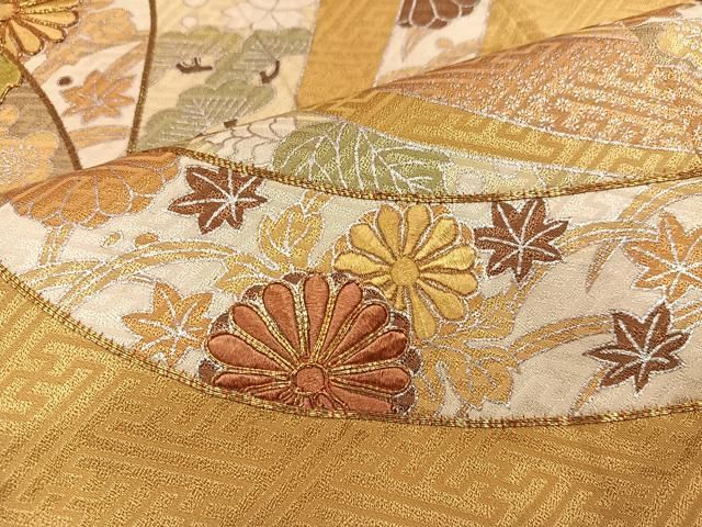 平和屋着物●豪華色留袖　駒刺繍　草花文　銀彩　正絹　逸品　AABN5321ph
