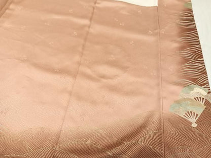 平和屋着物●豪華色留袖　駒刺繍　雪輪花文　金彩　ロング丈　正絹　逸品　AABN5322ph