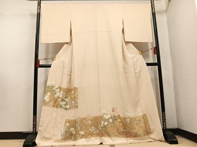 平和屋着物●豪華色留袖　草花文　金彩　正絹　逸品　AABN5323ph