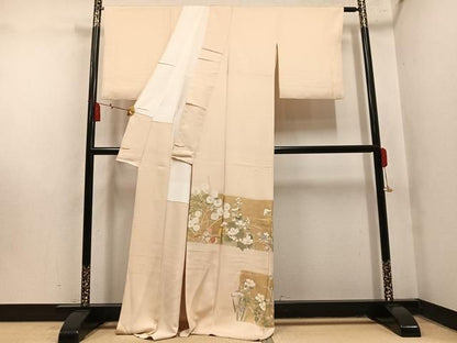 平和屋着物●豪華色留袖　草花文　金彩　正絹　逸品　AABN5323ph