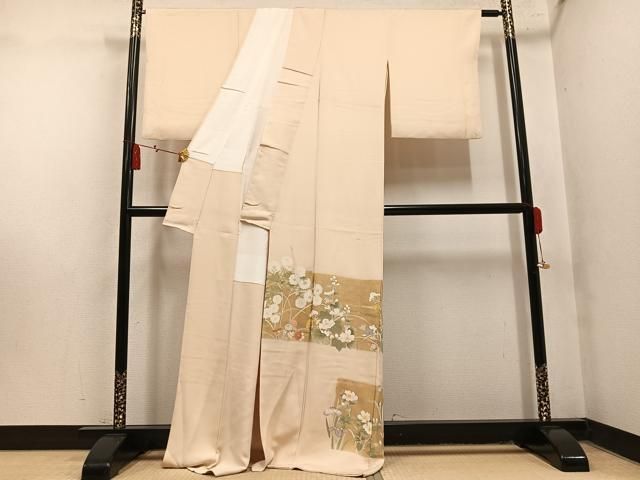 平和屋着物●豪華色留袖　草花文　金彩　正絹　逸品　AABN5323ph