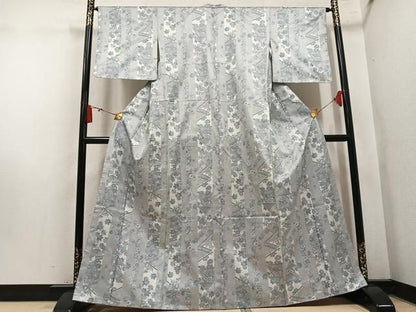 平和屋着物●上質な紬　草花間道　正絹　逸品　未使用　AABN5328ph