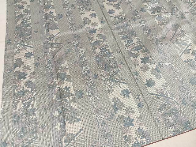 平和屋着物●上質な紬　草花間道　正絹　逸品　未使用　AABN5328ph