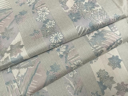 平和屋着物●上質な紬　草花間道　正絹　逸品　未使用　AABN5328ph