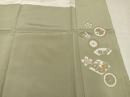 平和屋着物●豪華色留袖　駒刺繍　雪輪吉祥花文　金彩　正絹　逸品　AABN5329ph