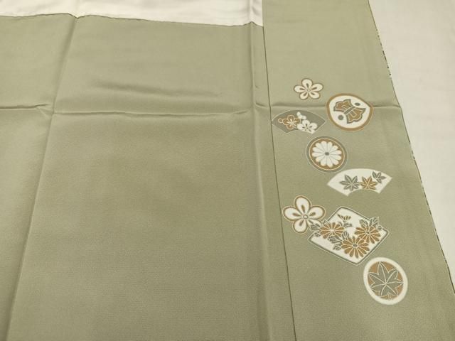 平和屋着物●豪華色留袖　駒刺繍　雪輪吉祥花文　金彩　正絹　逸品　AABN5329ph